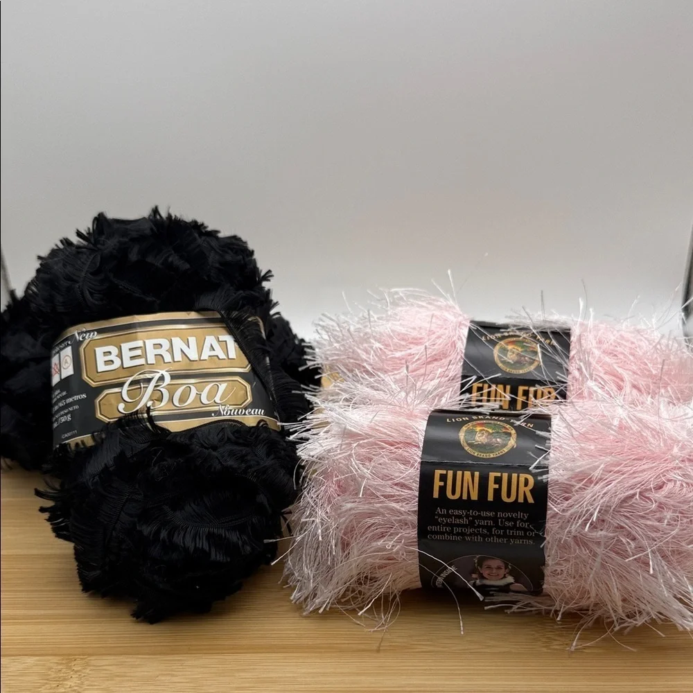 Bernat Boa and Fun Fur Yarn Bundle
